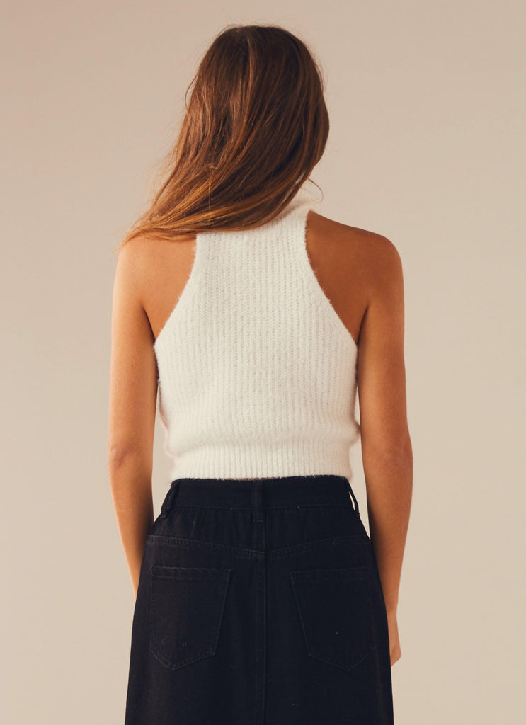 Aurora Knit Top - White - Peppermayo