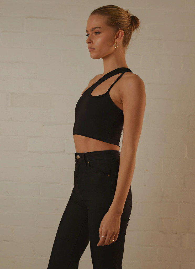 Cedar Crop Top - Black - Peppermayo