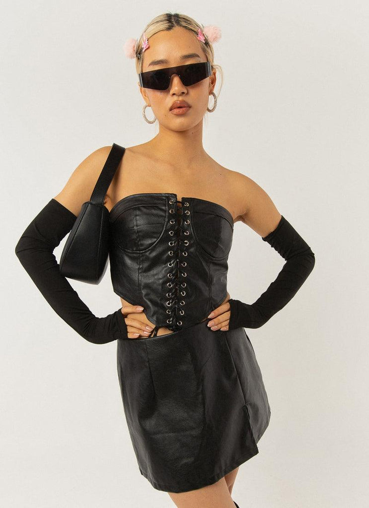 Pu bustier top online