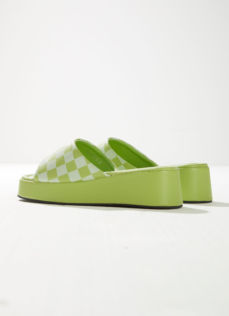 Kimora Mule - Lime Checkerboard - Peppermayo