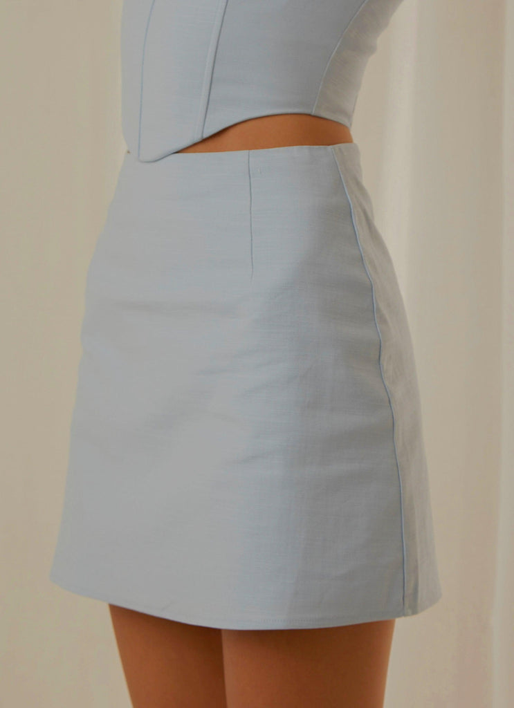 Rooftop Drinks Mini Skirt - Sky Blue - Peppermayo